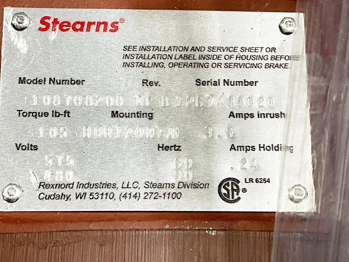 New Stearns 108708200NF Brake 575V 3.5A 105 Torque 3.5A 10540974