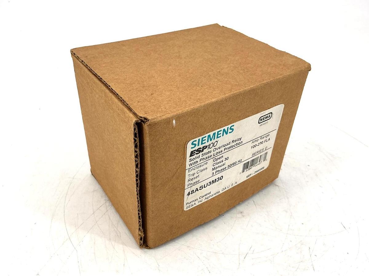New Siemens 48ASU3M30 Ser C Overload Relay Solid State 3PH 50/60HZ 100-270FLA