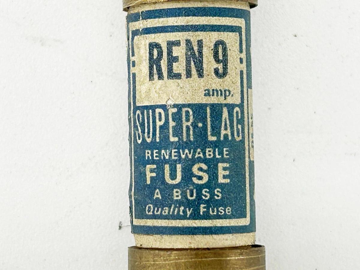 New Lot of 2 Bussmann REN-9 Super-Lag Renewable Fuse 9A 250V