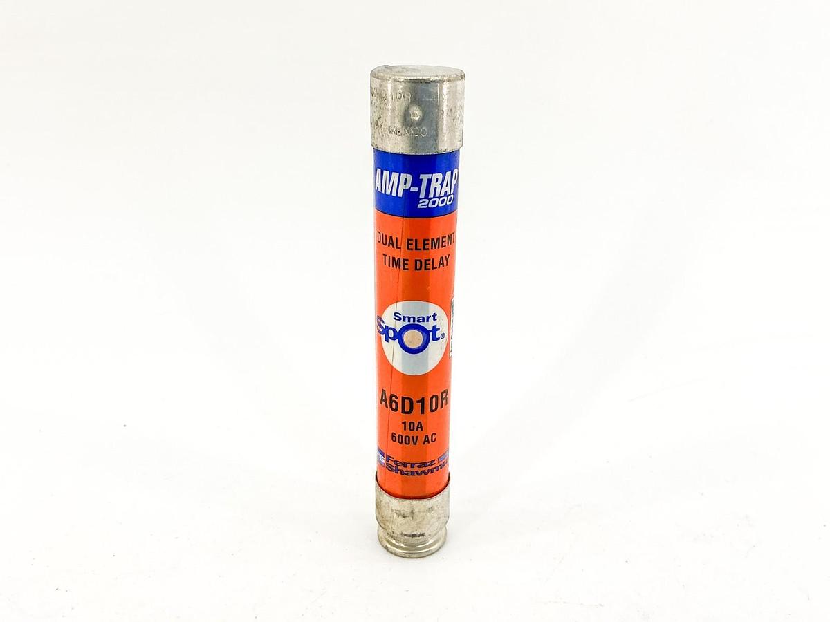 New Ferraz Shawmut A6D10R Duel Element Time Delay Fuse 10A 600V Class RK1