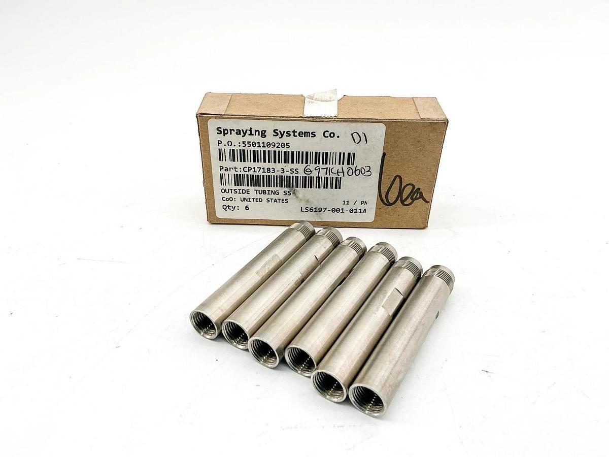 New Lot of 6 Spraying Systems CP17183-3-SS Outside Tubing SS LS6197-001-011A