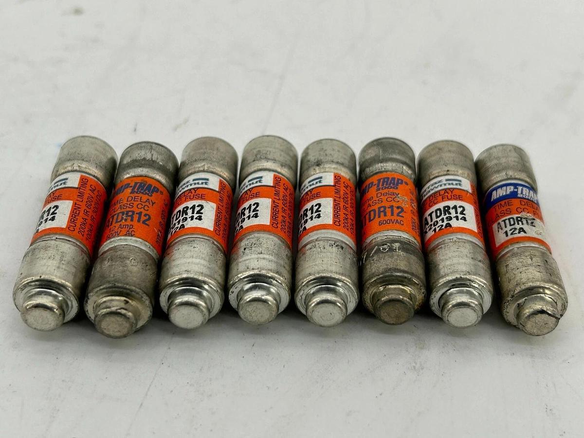 New Lot of 8 Ferraz Shawmut ATDR12 Time Delay Fuse 12A 600V