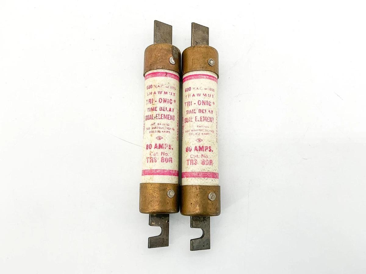 Used New Lot of 2 Gould TRS80R Time Delay Fuse 80A 600V Class RK5