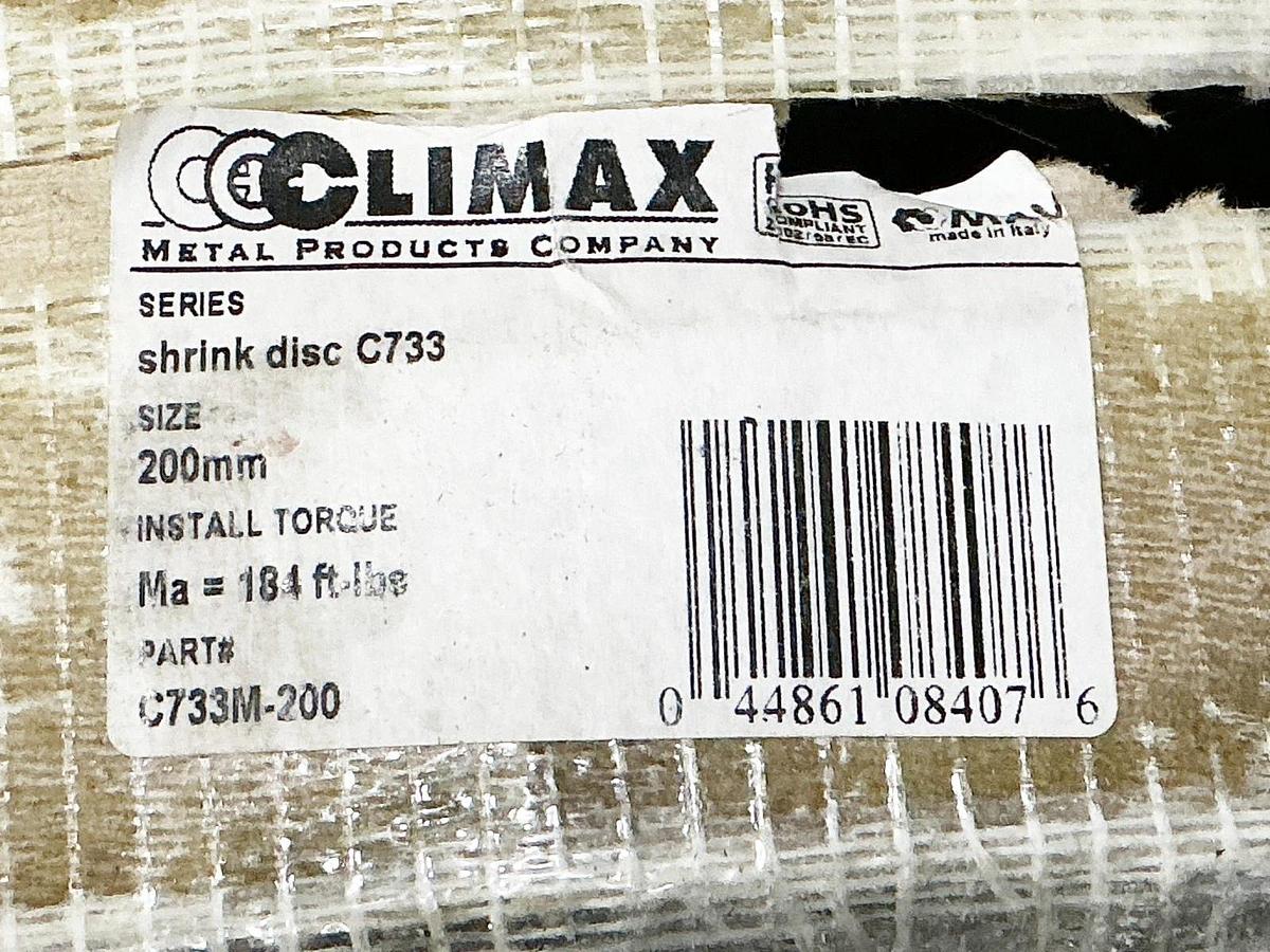 New Climax C733M-200 Shrink Disc C733 Size 200mm 184Ft Torque X1 82LBK