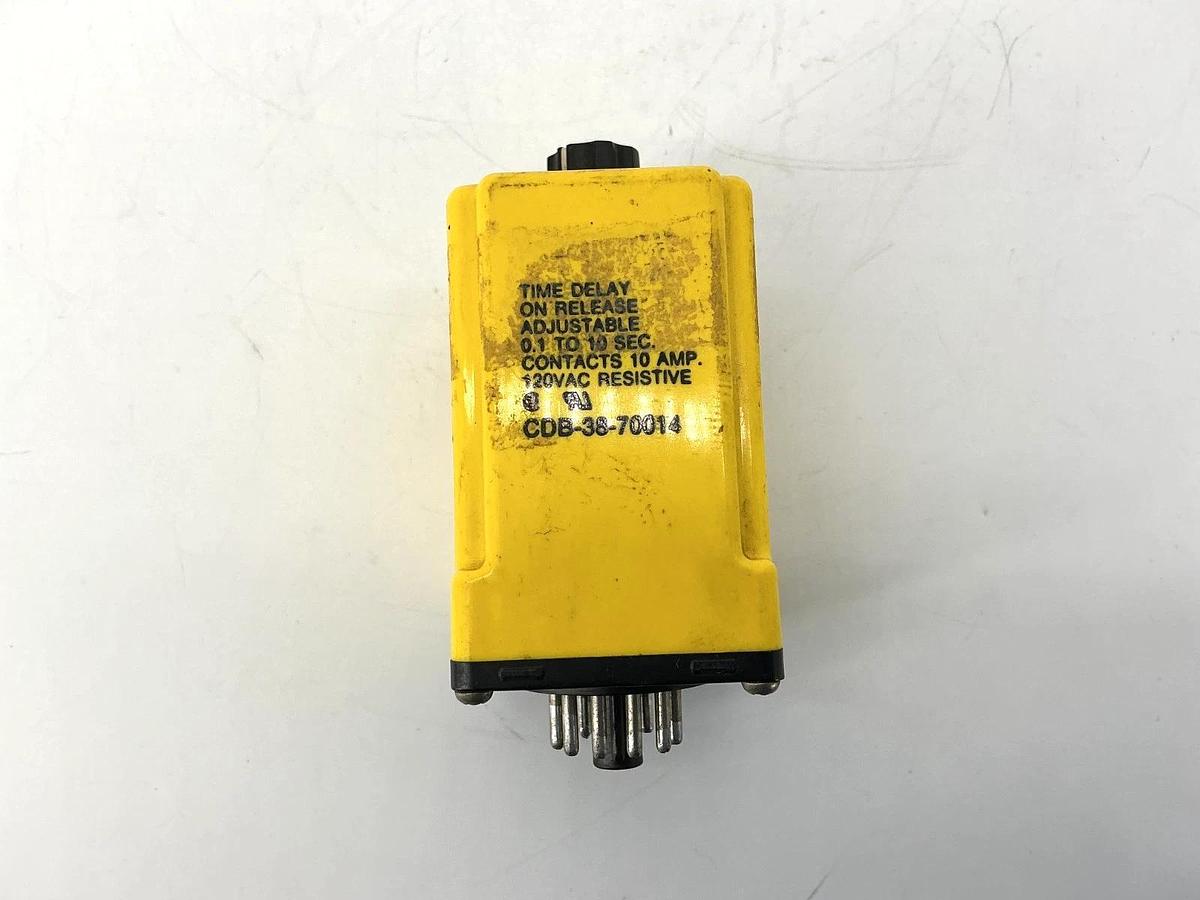 Used Lot of 2 Potter & Brumfield CDB-38-70014 Time Delay Relay 0.1-10sec 10A 120VAC