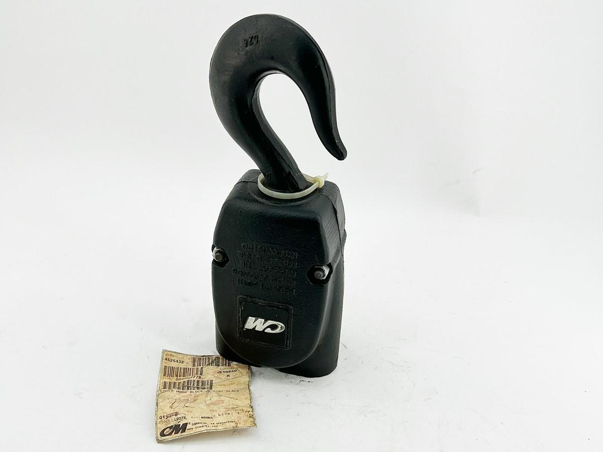 New Columbus McKinnon Lower Hook Block V2 Assy Black W/O Clip - No Box