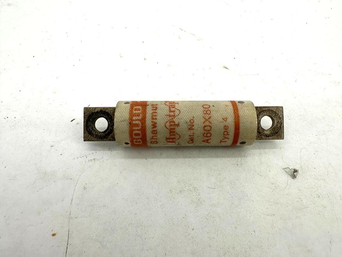 Used Lot of 2 Gould Shawmut A60X80 Amtrap Fuse Type 4 80A 600V