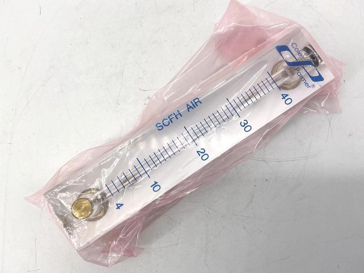 New Cole Parmer 32458-16 Flowmeter 4-40SCFH Air Acrylic Body 2520A4A33BNBN-CP