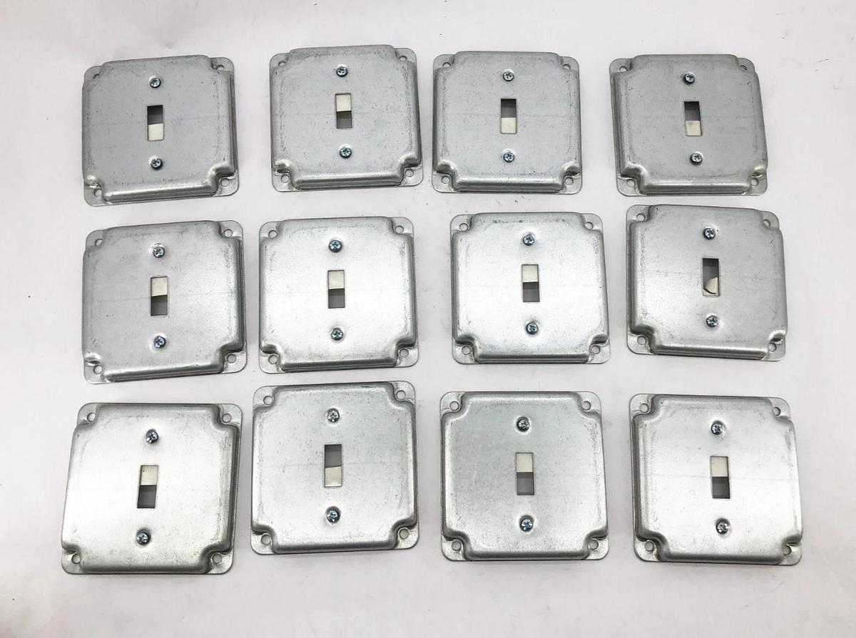 Lot of 12 New Steel City RS9 Square Toggle Switch Covers 4" Raised 1/2" - No Box