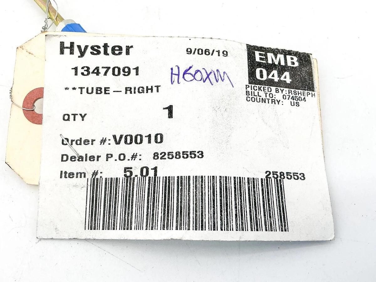 New Hyster 1347091 Right Hand Tube Brake Line