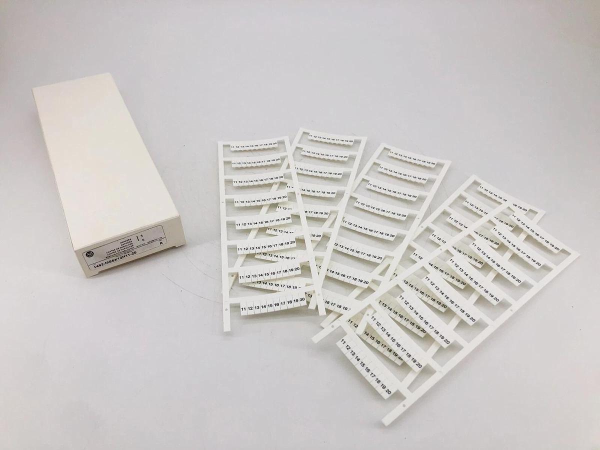 Box of 5 New Allen-Bradley 1492-MS5X12H11-20 Ser. A Horizontal Marker Cards