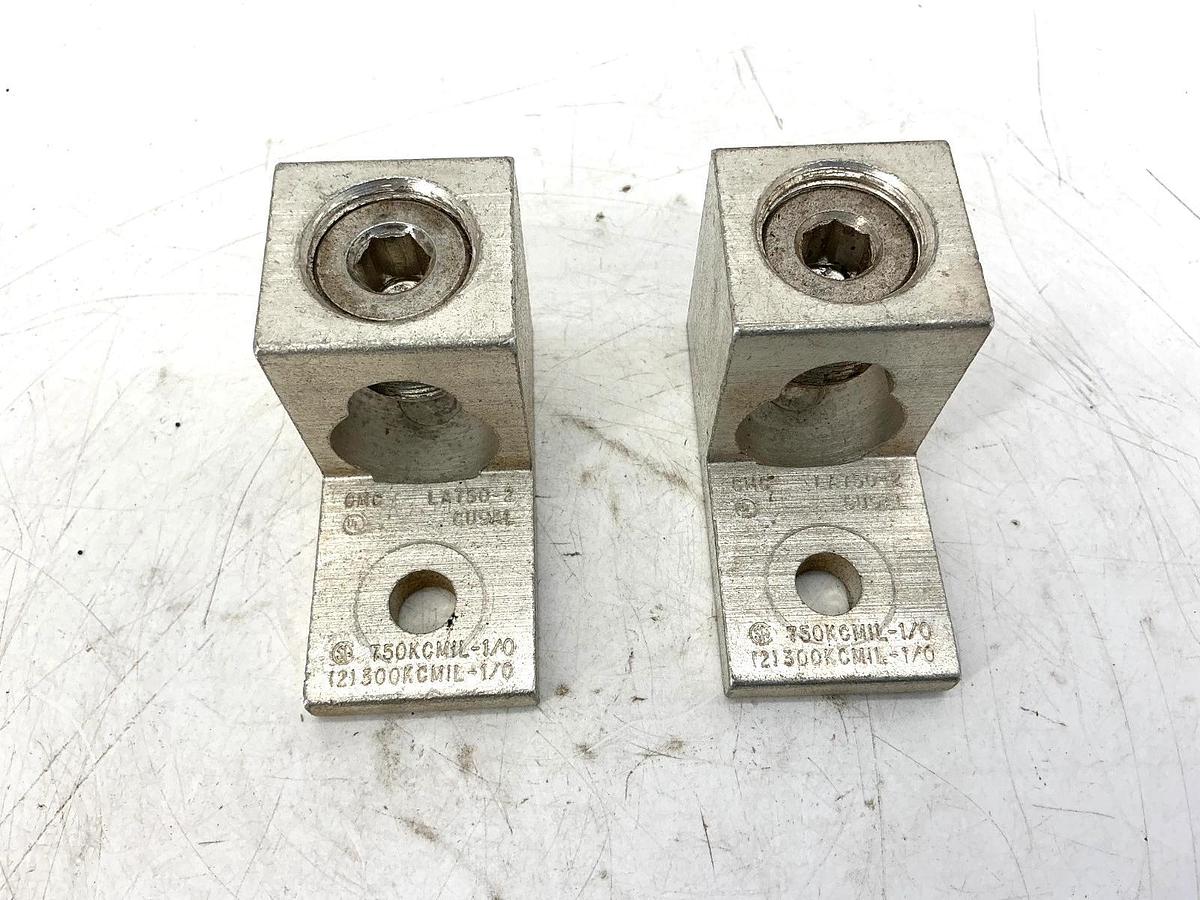 Used Lot of 2 CMC LA750-2 Terminal Lug 750KCMIL-1/0 121300KCMIL-1/0 CU9AL