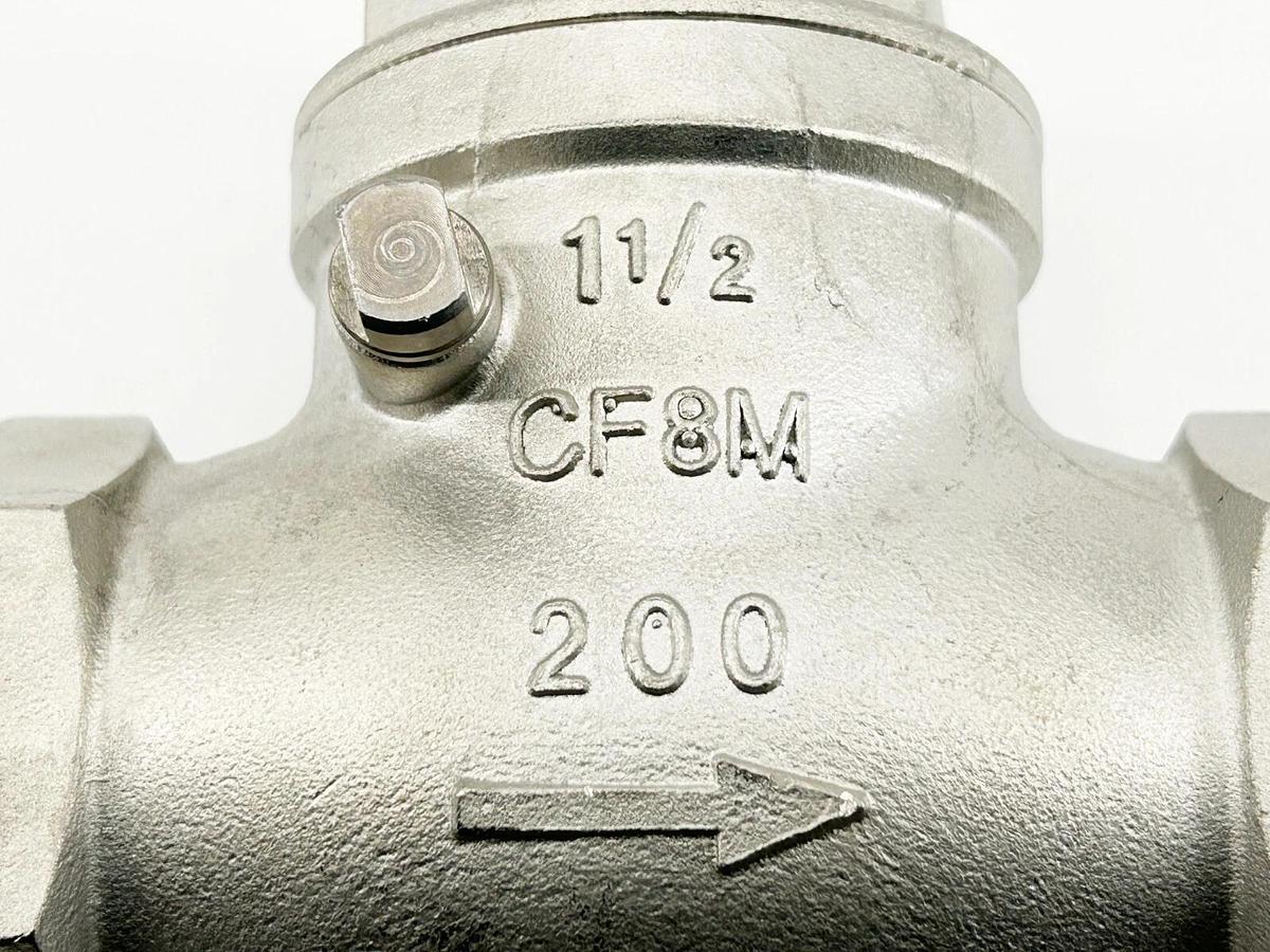 New FNW 1-1/2" Swing Check Valve CF8M 200WP Stainless Steel