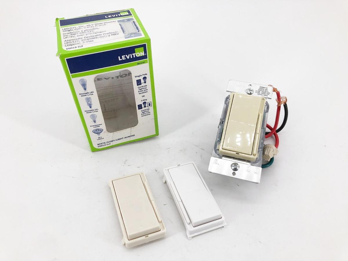 New Leviton DSM10-1LZ Slide Dimmer Switch for Magnetic Low Voltage