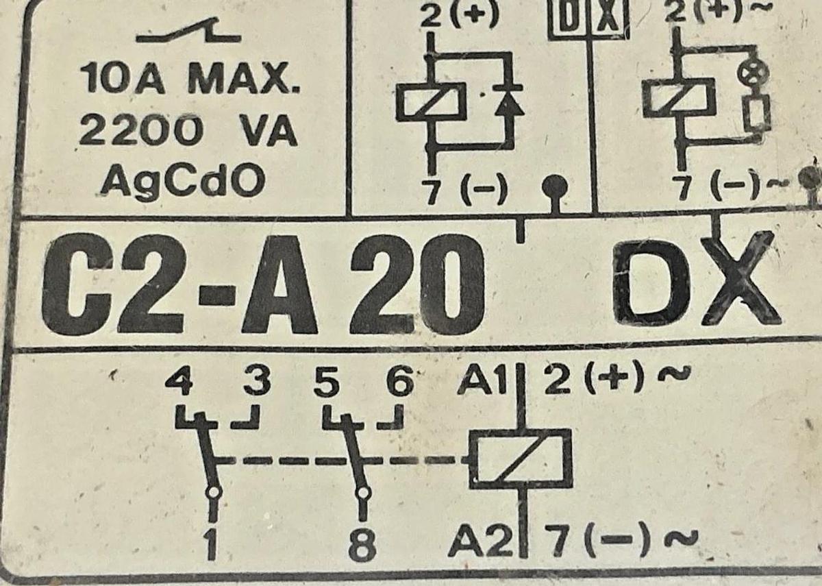 Used Lot of 2 Turck C2-A20DX/024VDC Ser MR-C Power Relay 8-Pin 24V Coil 2P 10A 250V