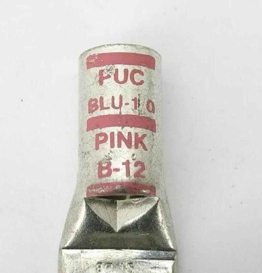 Lot of 6 New Penn-Union BLU-1/0 1-Hole Crimp Lugs Pink B-12