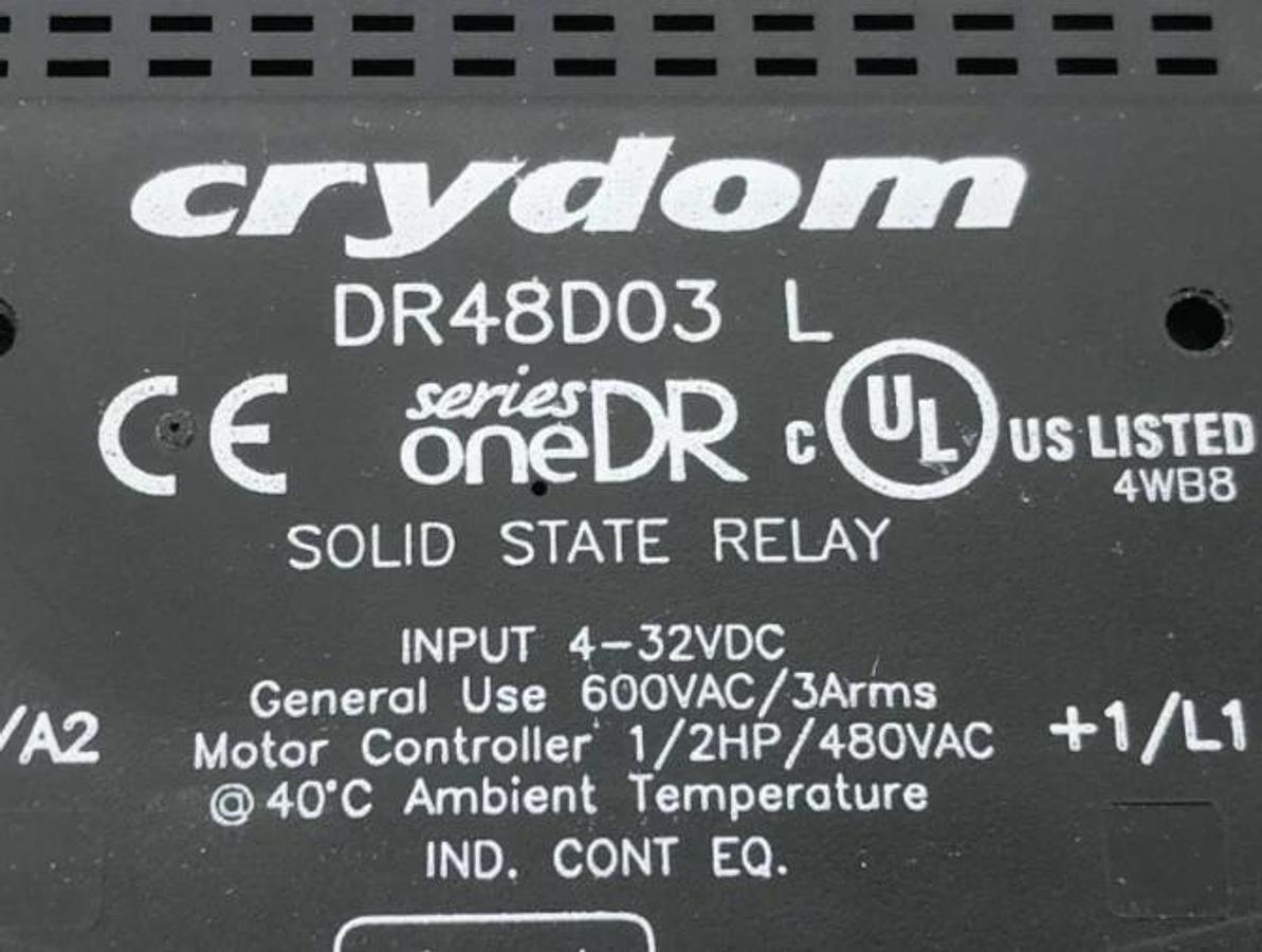 New Crydom DR48D03 Solid State Relay Input 4-32VDC 48-600VAC 3A - No Box