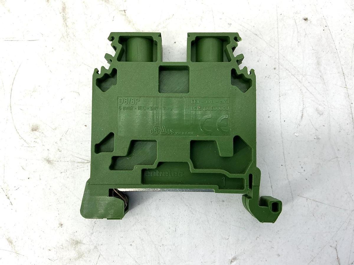 Lot of 12 New ABB Entrelec 1SNA165830R2100 Terminal Block Green & Yellow D6/8.P
