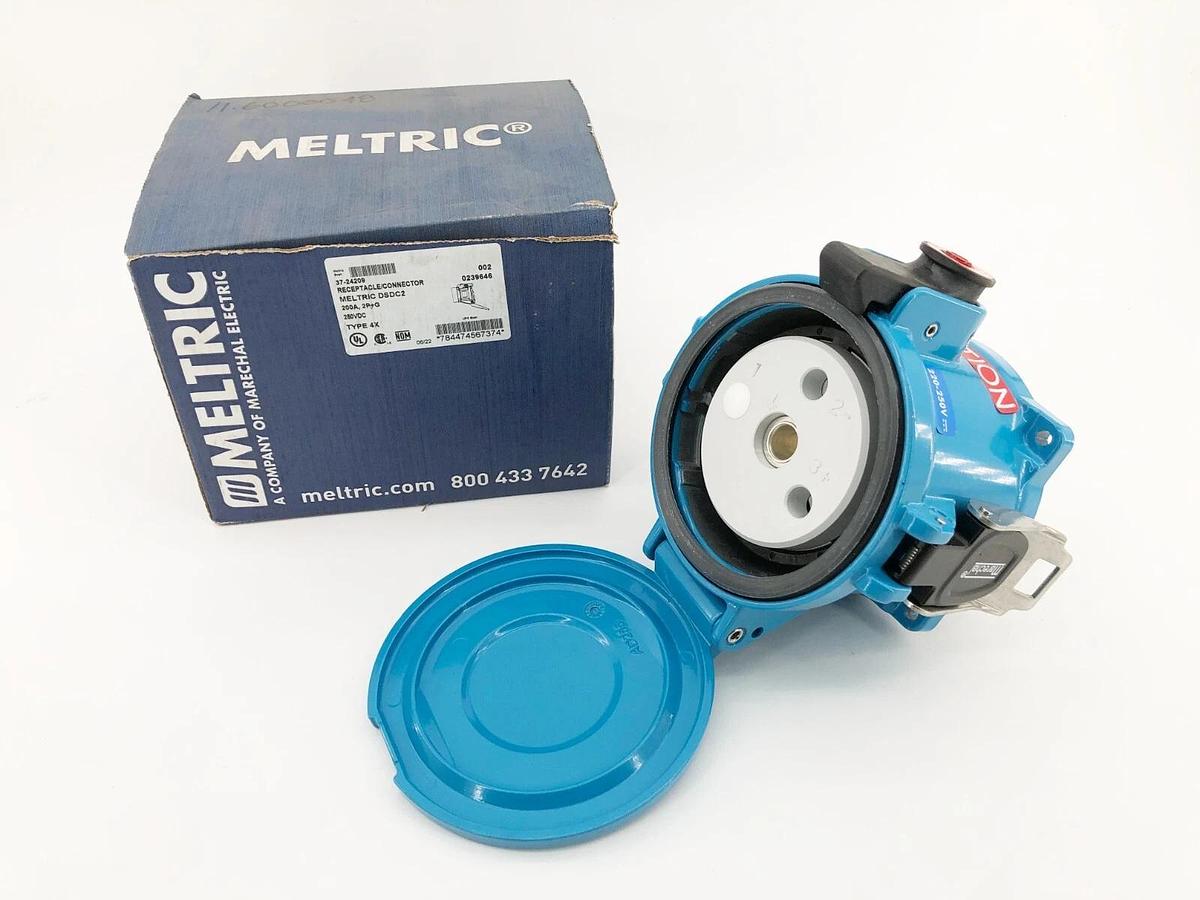 New Meltric 37-24209 Receptacle 200A 2P+G 250VDC DSDC2 - Missing Gasket