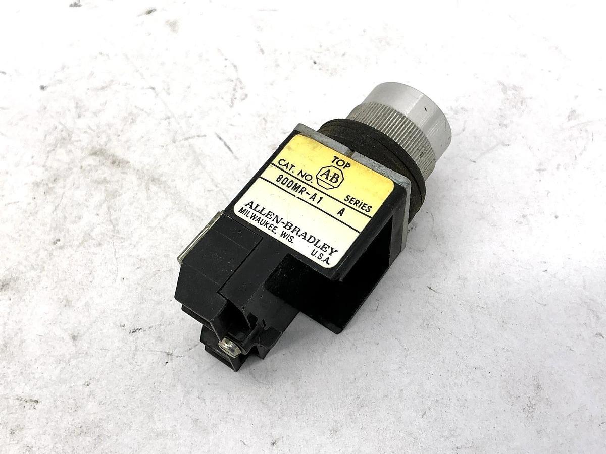 Used Lot of 3 Allen Bradley 800MR-A1 Ser A Pushbutton w/ 800M-XD1S Contact Block