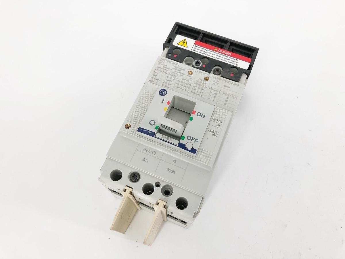 New Allen Bradley 140G-G6C3-C20 Circuit Breaker 20A 3P 480V-600Y/347V - No Box