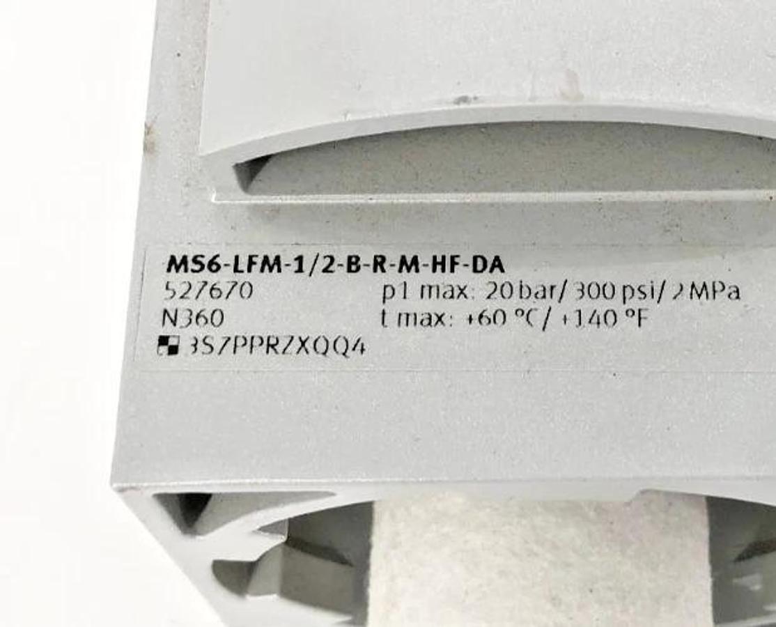 New Festo MS6-LFM-1/2-B-R-M-HF-DA Pneumatic Filter 527670 300psi - Missing Parts