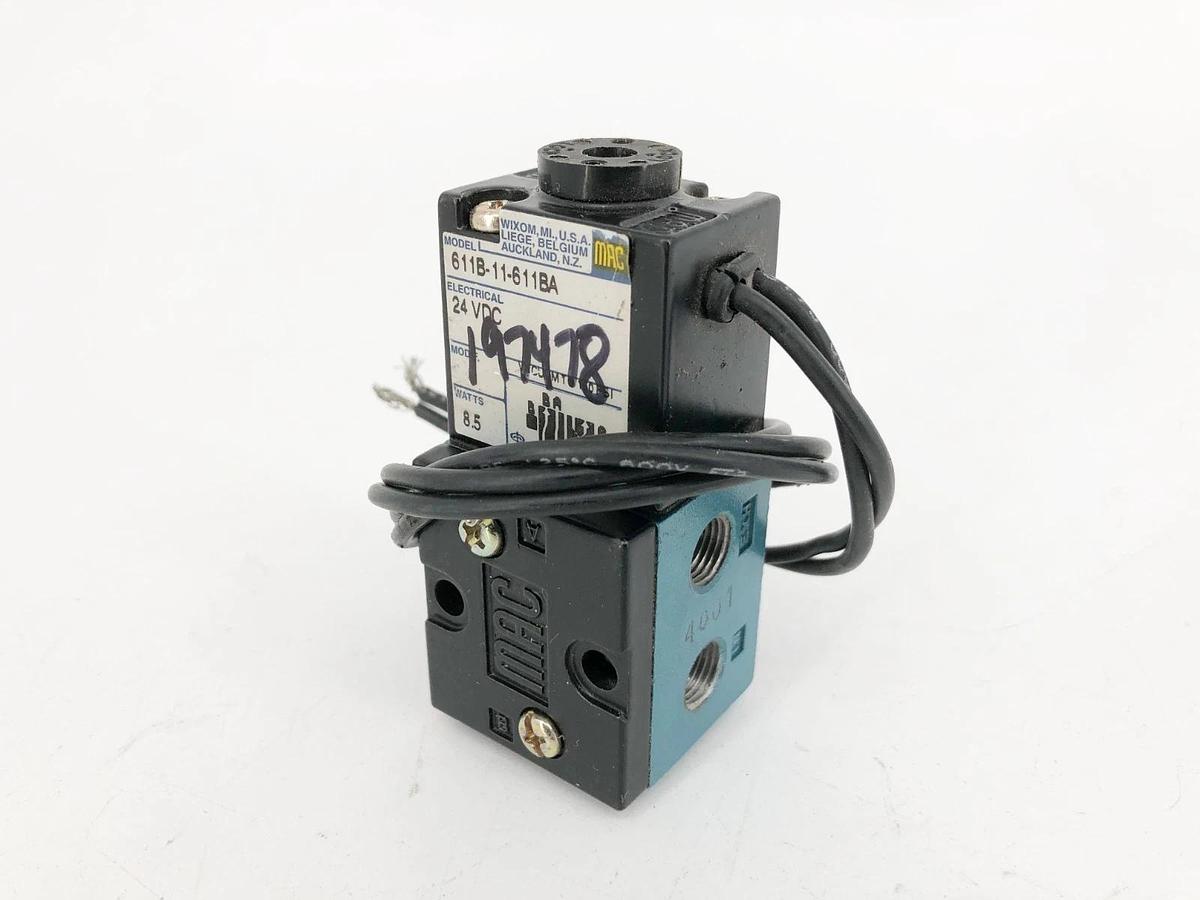 Used MAC Valves 611B-11-611BA Solenoid Valve 24VDC 8.5W