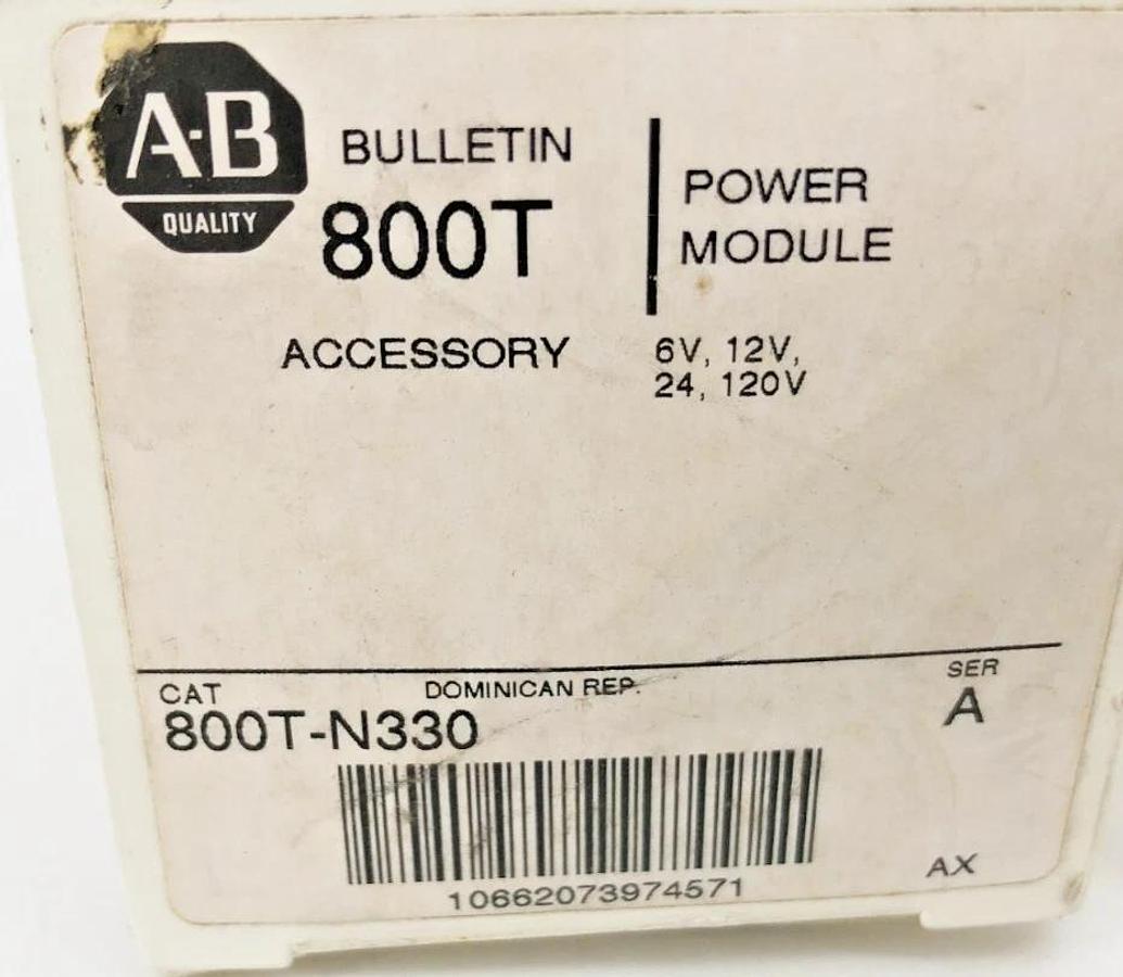 Lot of 2 New Allen Bradley 800T-N330 Ser. A Power Modules 6V 12V 24V 120V