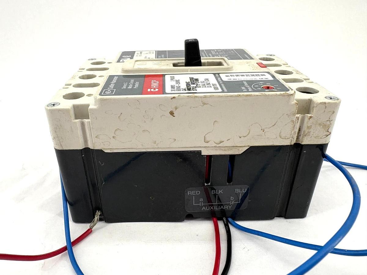 Used Cutler-Hammer HMCP030H1C 30A Circuit Breaker w/ A1X1PK Aux. Switch 3P 600VAC