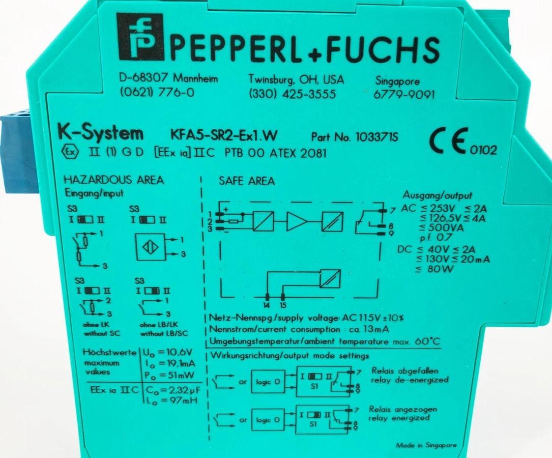 New Pepperl+Fuchs KFA5-SR2-Ex1.W Safety Barrier 103371S - No Box