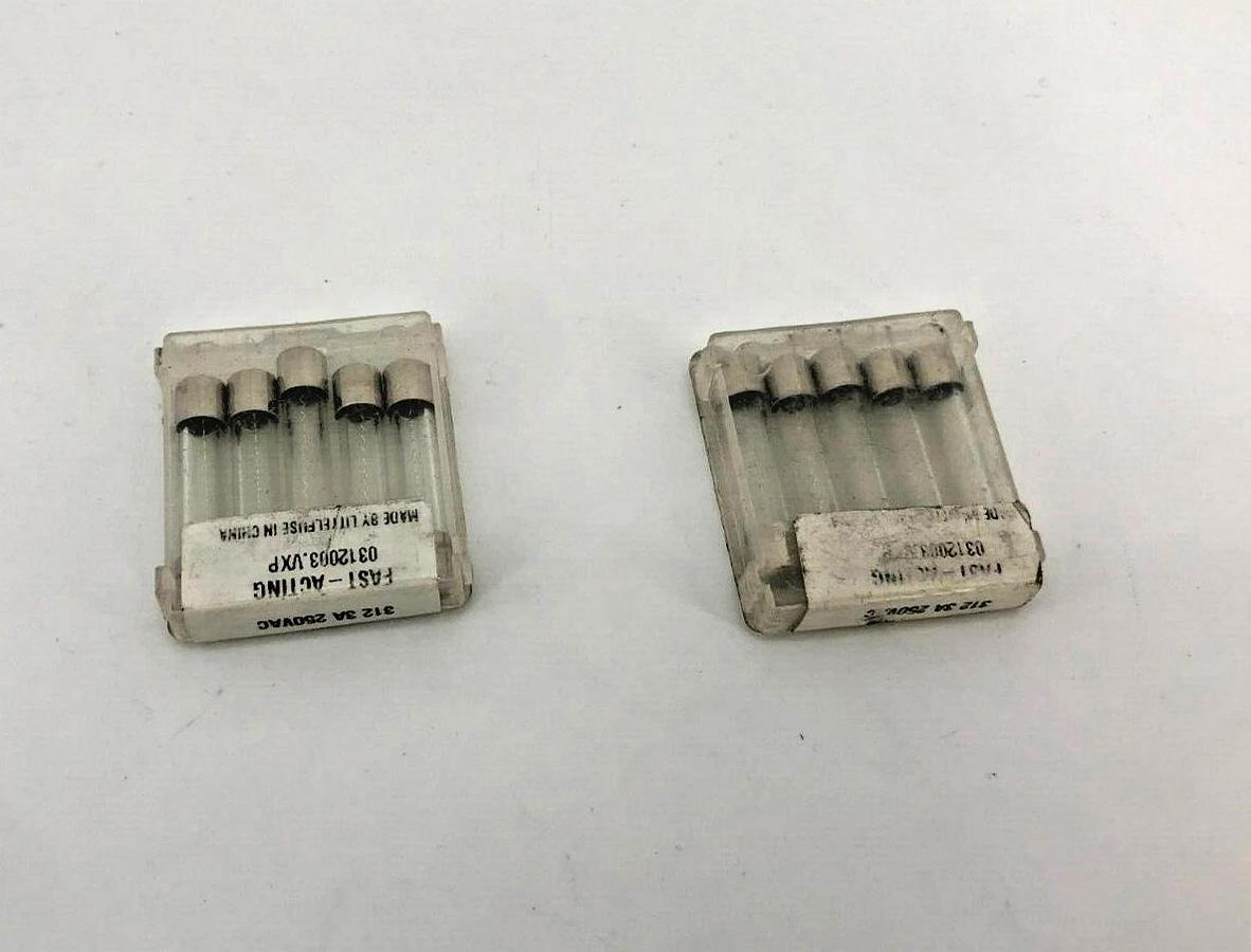 Lot of 10 New Littelfuse 312003P Fuses, 3A, 250VAC