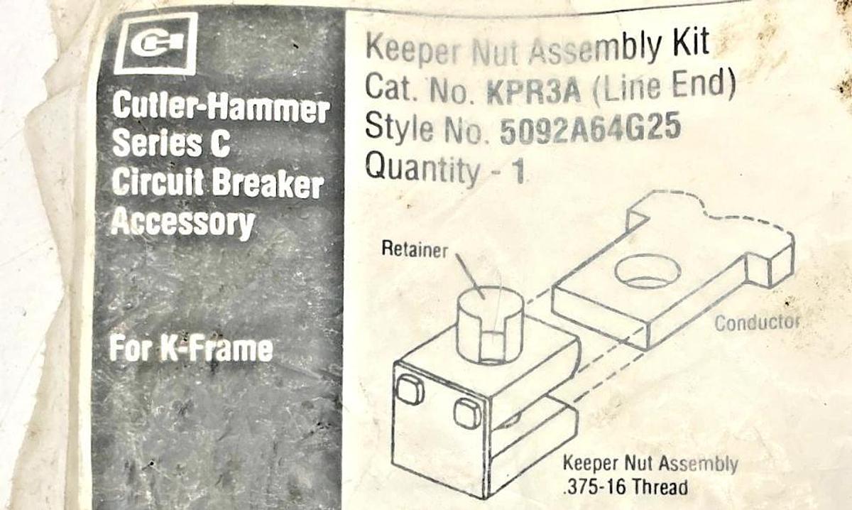 New Cutler-Hammer KPR3A Ser C Keeper Nut Assembly Kit for K-Frame 5092A64G25