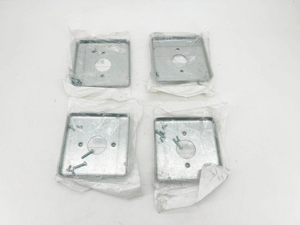 Lot of 4 New Steel City RSL-11 Galvanized Square Device Covers 4-11/16"