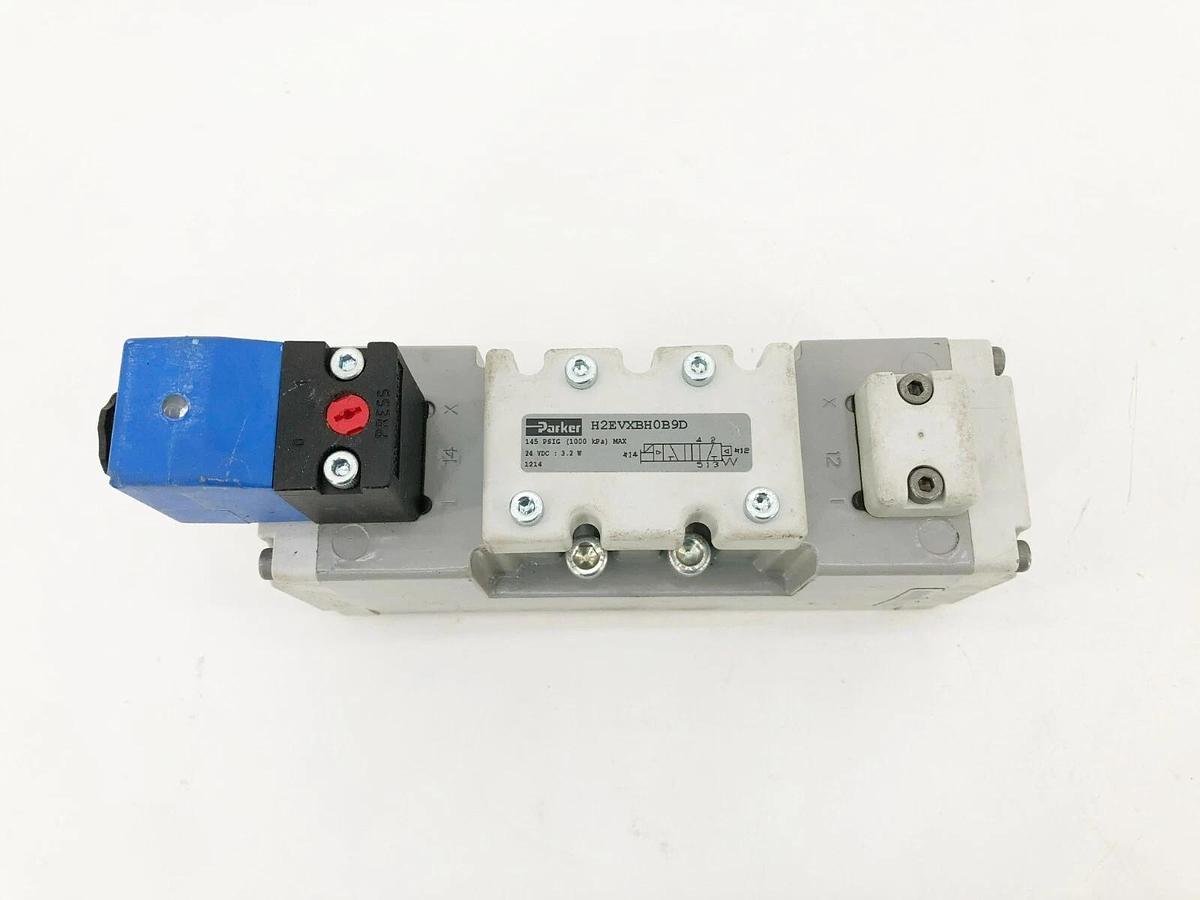 New Parker H2EVXBH0B9D Single Solenoid Valve 2-Pos. 24VDC - No Box