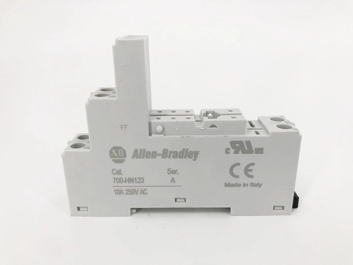Lot of 2 New Allen Bradley 700-HN123 Relay Sockets 8-Pin 10A 250VAC - No Box