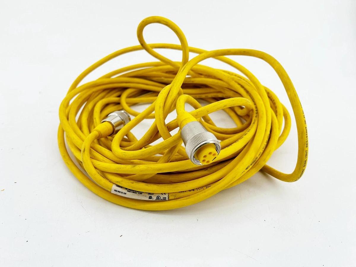 Used Turck RSM RKM 50-15M Cordset 5pin Straight 9Amp 300V 15M U2283-10