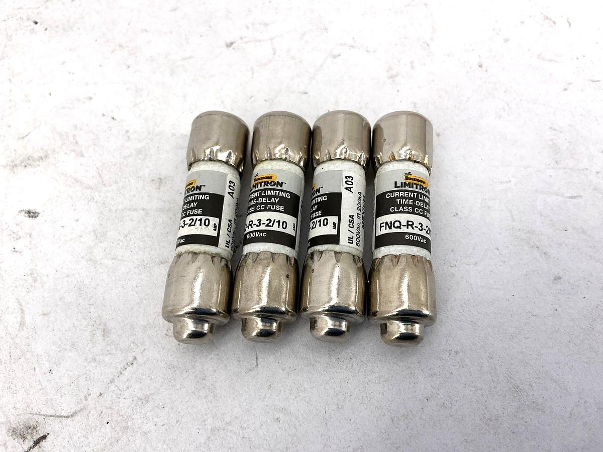 Lot of 4 New Bussmann FNQ-R-3-2/10 Limitron Class CC Fuse 3-2/10A 600V