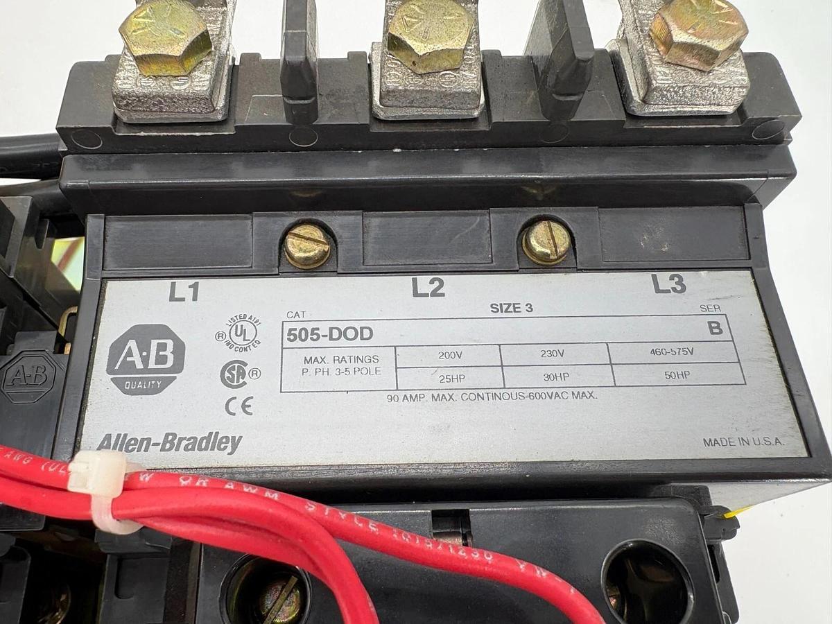 New Allen Bradley 505-DOD Ser. B NEMA Size 3 Reversing Starter with 120V Coils