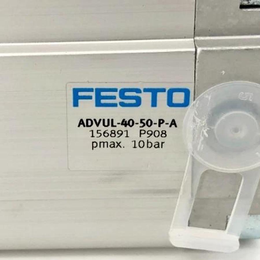 New Festo ADVUL-40-50-P-A Pneumatic Cylinder 156891 10bar - No Box