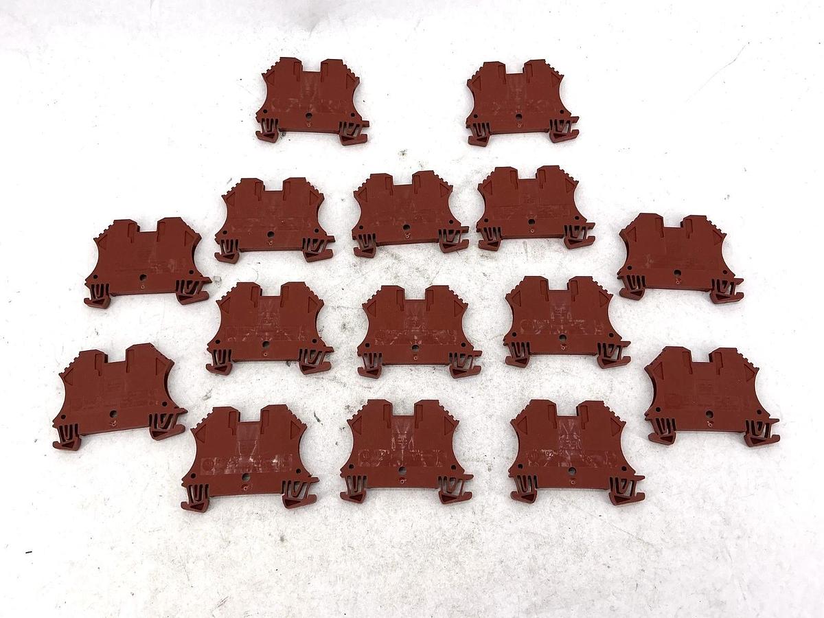 Lot of 15 New Allen Bradley 1492-J3-BR Terminal Block Brown 25A 600V