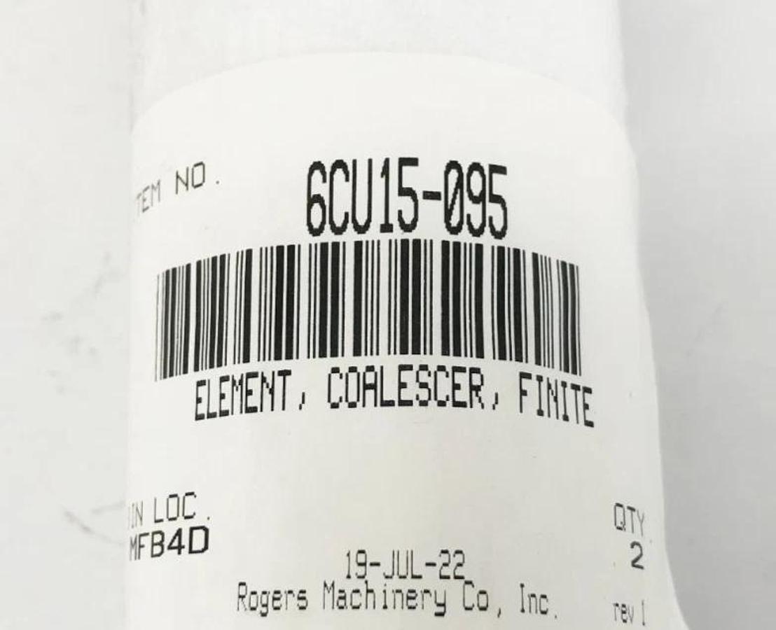 New Rogers Machinery 6CU15-095 Coalescing Filter Element Replacement for Finite