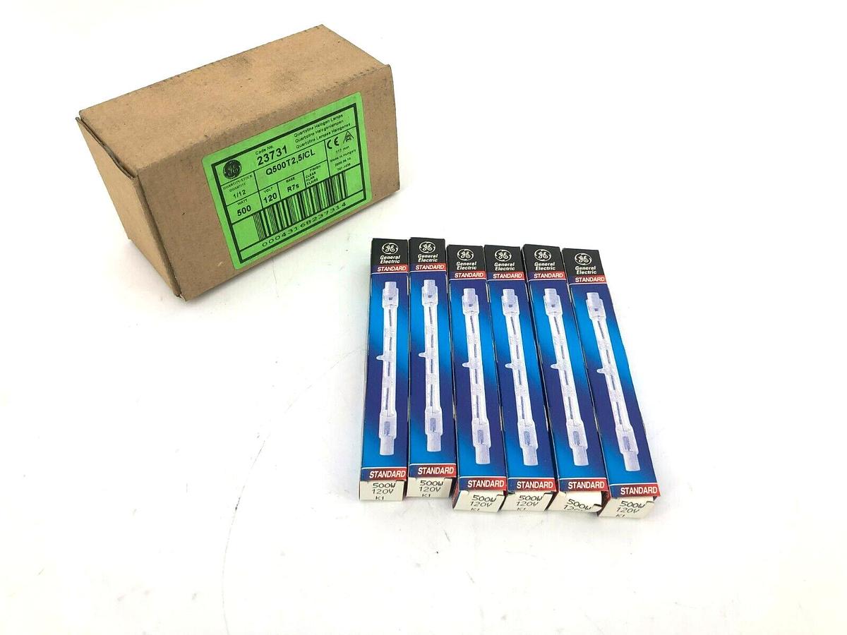 Lot of 6 New GE Q500T2,5/CL Halogen Light Bulbs