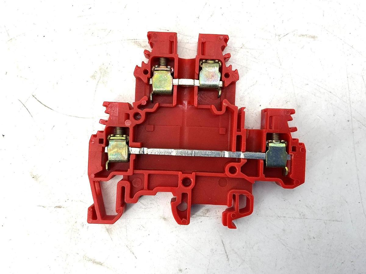 Used Lot of 9 ABB Entrelec 1SNA105048R0500 Terminal Block Red 12AWG 800VAC M4/6.D2