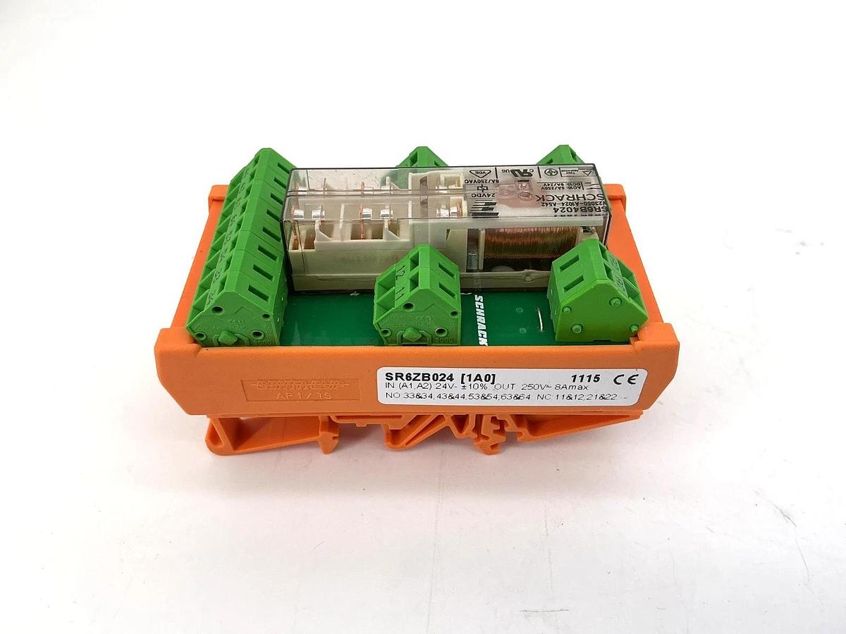 New Schrack SR6ZB024 Safety Relay DIN Rail 8A 250VAC 24VDC - No Box