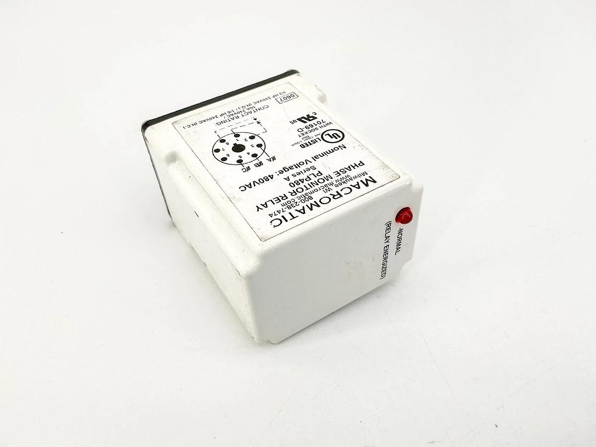 New Macromatic PLP480 Phase Monitor Relay 480V 8Pin - No Box
