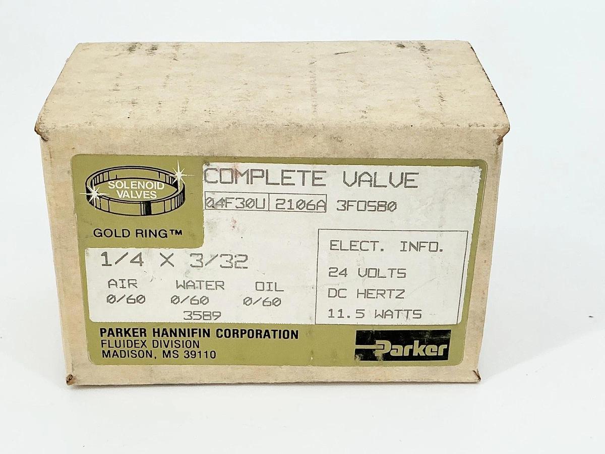 New Parker 04F30U-2106A-3FO580 Solenoid Valve 24VDC 11.5W