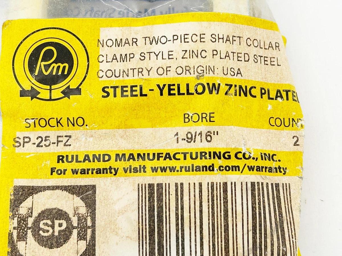New Lot of 2 Ruland SP-25-FZ Steel Coupling 1-9/16" Bore Yellow Zinc Plated