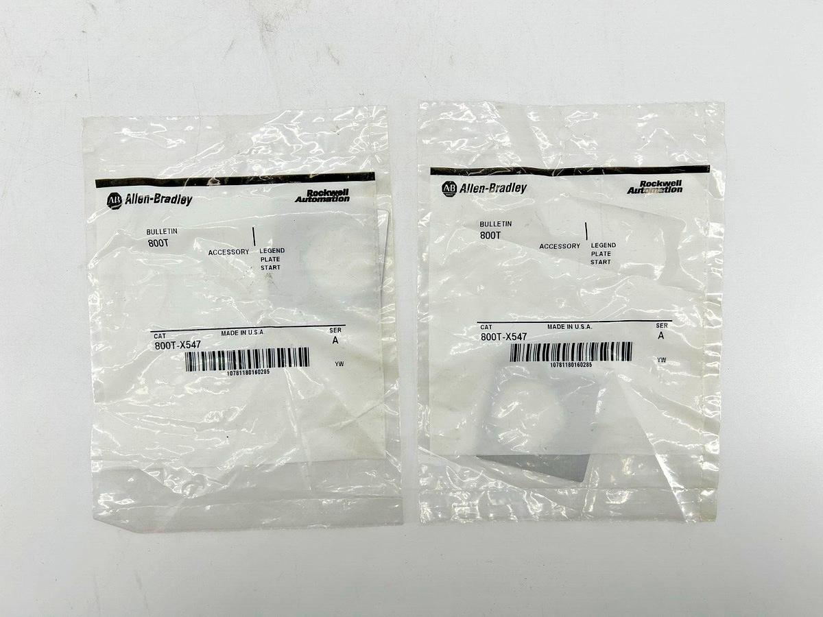 New Lot of 2 Allen Bradley 800T-X547 Legend Plate Ser A