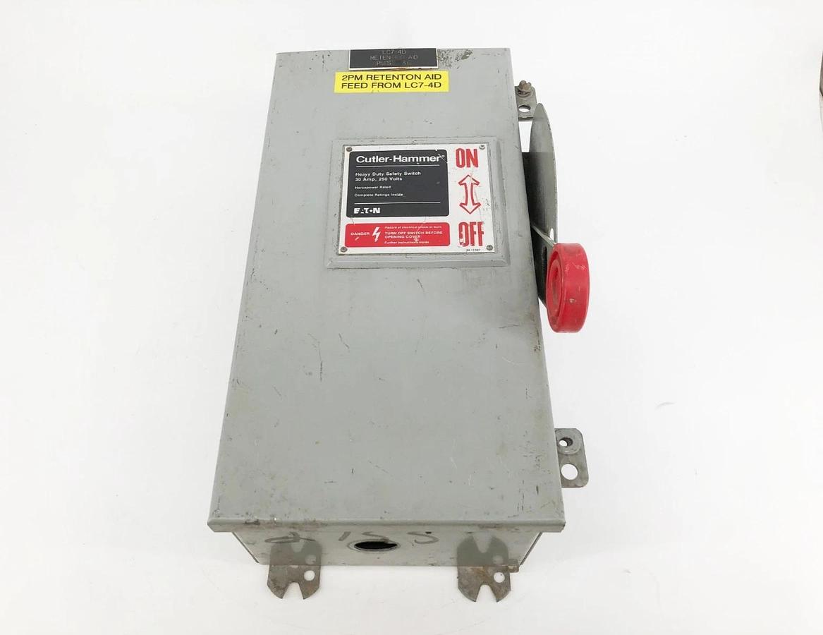 Used Cutler-Hammer DH221NDK Safety Switch Disconnect 30A 250VAC/DC