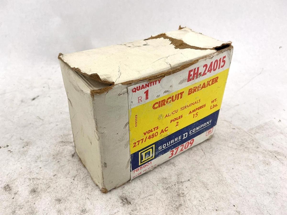 New Square D EH-24015 Circuit Breaker 2-Pole 15A 277/480VAC 37209
